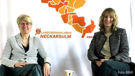 Trafen sich zu einem Gedankenaustausch im Wahlkreisbüro der CDU in Heilbronn: die Vorsitzende der BBW-Landesfrauenvertretung, Heidi Deuschle, und Isabell Huber, die frauenpolitische Sprecherin der CDU-Landtagsfraktion